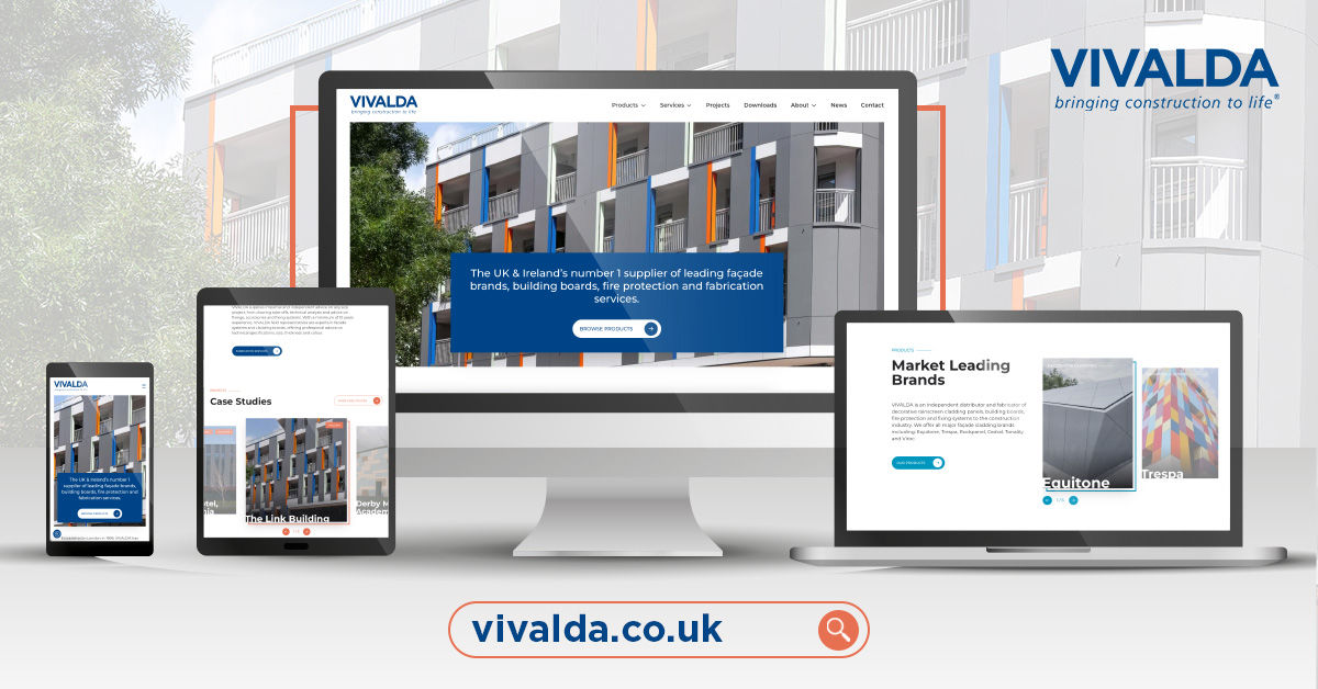 Vivalda launches new website as the ultimate ‘one stop shop’ for the cladding industry